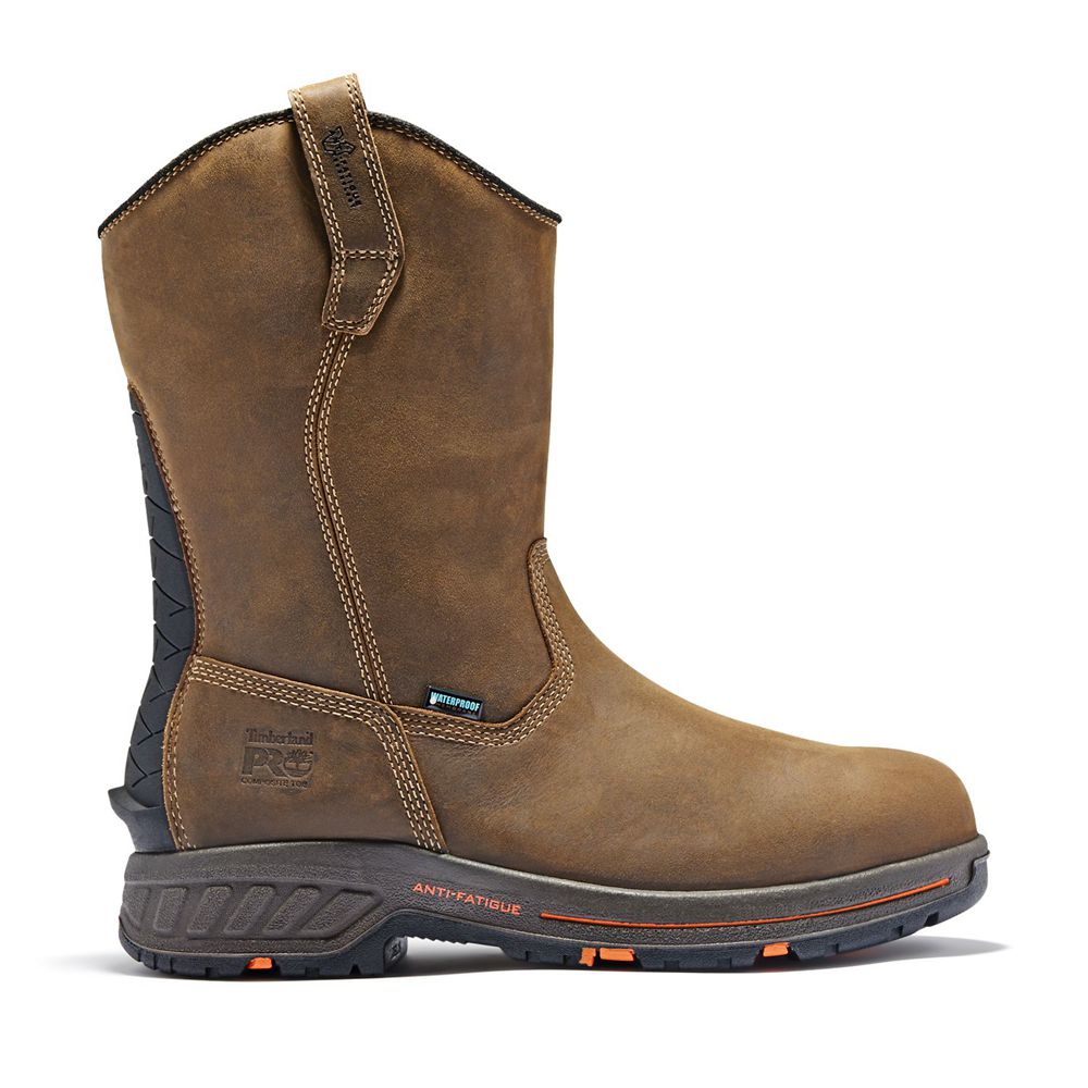 Botas de Trabajo Timberland Hombre Pro® Helix Hd Comp Toe Pull-On Marrones/Negras - Chile PKV-261378